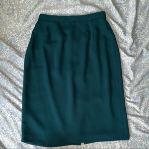 Green mid length pencil skirt size 10
